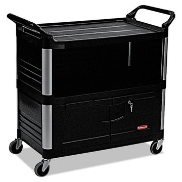 Rubbermaid® Commercial Xtra Equipment Cart, 300-lb Capacity, Three-shelf, 20.75w X 40.63d X 37.8h, Black freeshipping - TVN Wholesale